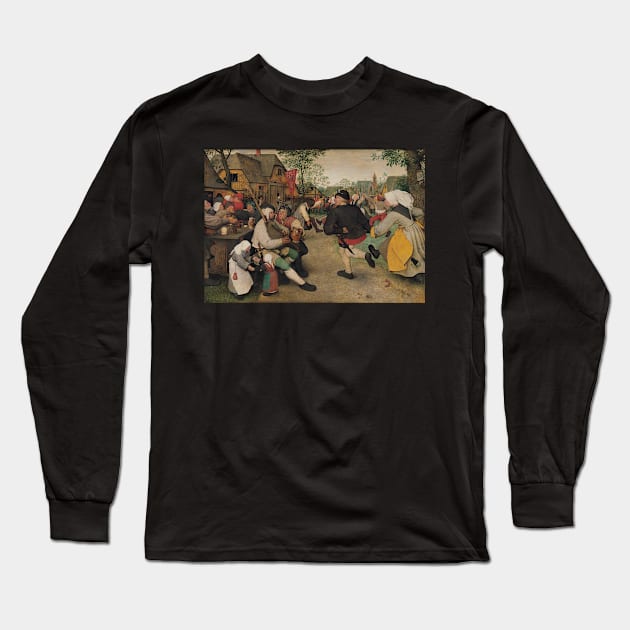 The Peasant Dance - Pieter Bruegel the Elder Long Sleeve T-Shirt by themasters